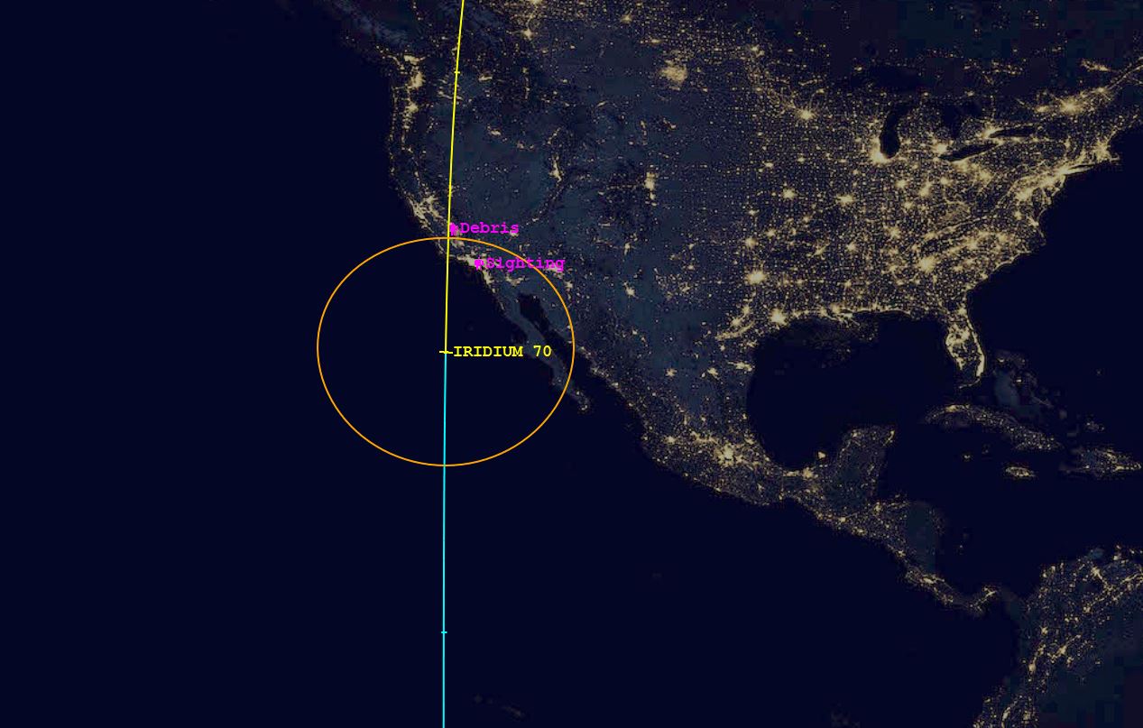 Iridium 70 (ID 25342) Sighting and Debris Image