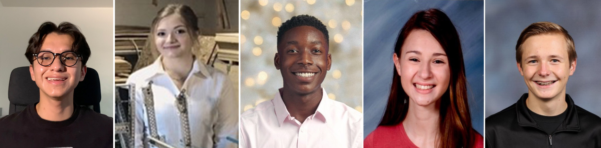 (From left) Francisco “Franny” Galvan, Pyper Aldrich, Misbahou Jalloh, Rianna Cassibry, Brighton Farr are this year’s Aerospace Future STEM Leaders.