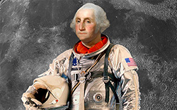 Artist rendering of President George Washington in a space suit