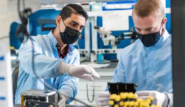 two engineers working in the xLab at Aerospace