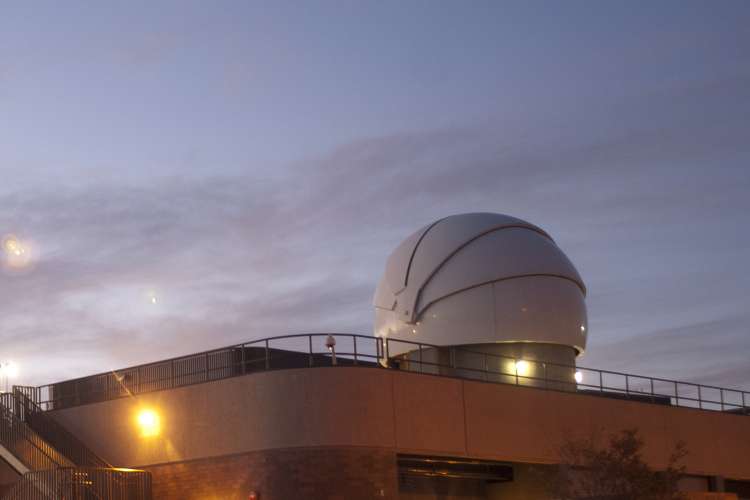 A6 E-Pod building at dusk